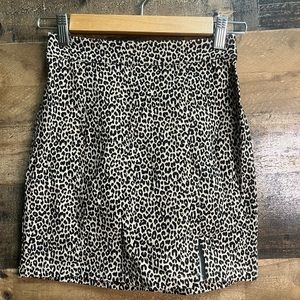 Garage Leopard Print Stretch Mini Skirt